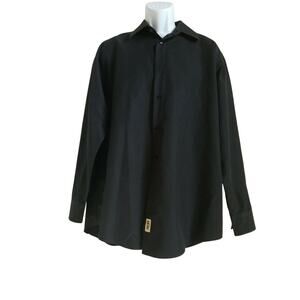 Men's Elegant Party Black Shirt After Hours FormalWear Long Sleeve Size L 34-35